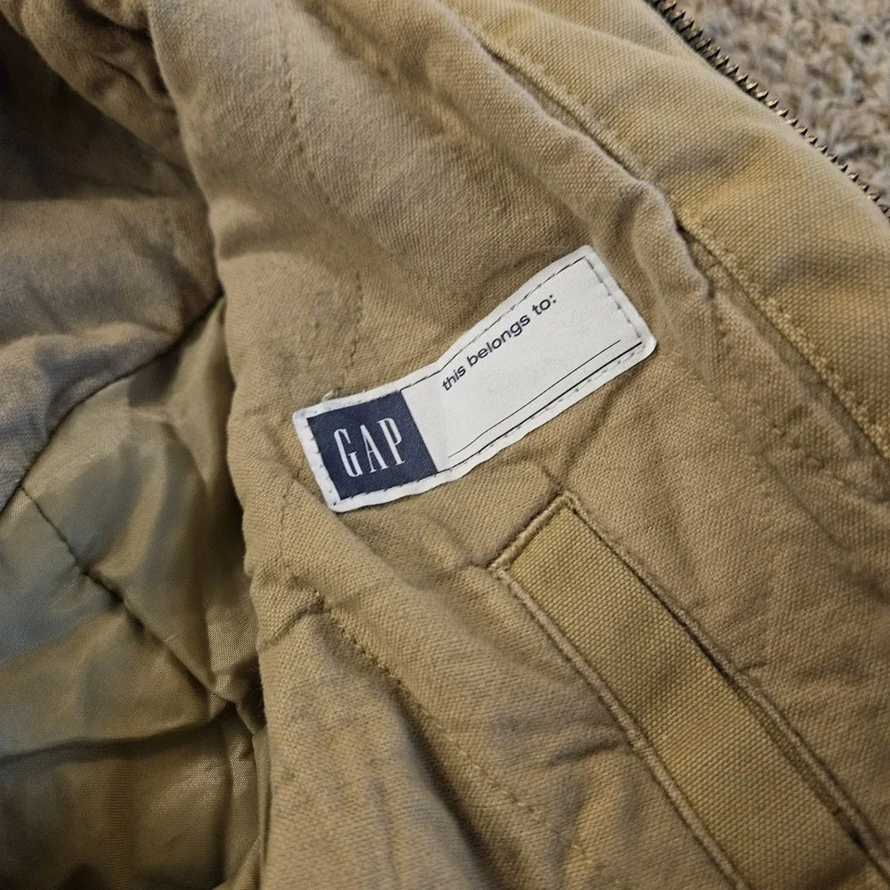 Gap Utility Field Jacket Boys Size S (5-6) Brown Button Up Pockets Collared